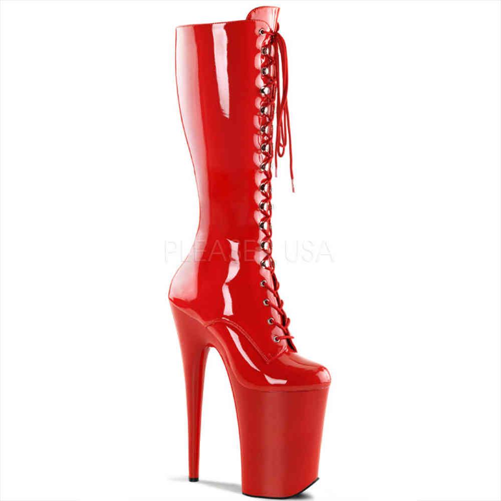 Pleaser - INFINITY2020 Platform Boots - Pole dance shoes - Red Product image